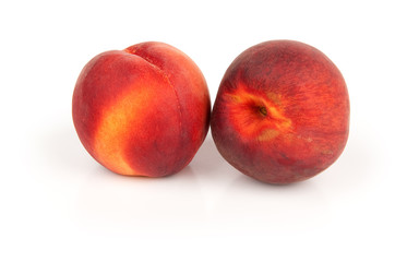 two juicy peaches