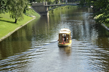 Excursion steamship on the channel in Riga
