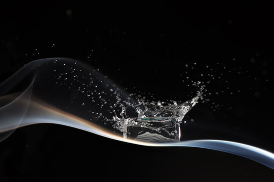 Smoking Ice Cube Splash