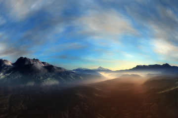 Obraz na płótnie Canvas Misty Canyon Sunrise