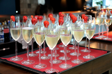 Champagne and strawberry