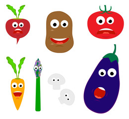 Smiling vector vegetables