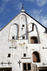 Fototapeta premium The medieval building in the old town of Tallinn