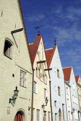 The medieval architecture in the old town of Tallinn