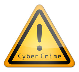 Warning Sign "Cyber Crime"