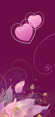 background with leaves and hearts