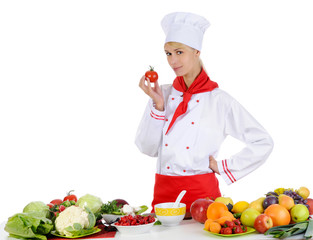 Handsome chef in uniform.