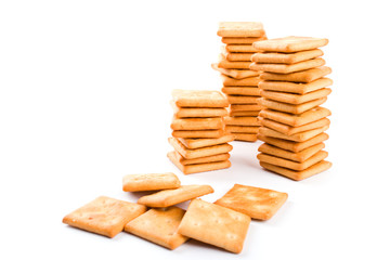 three stacks of cookie