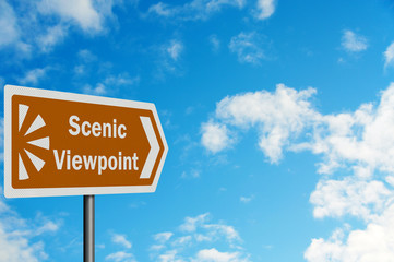 'Scenic Viewpoint' - photo realistic brown tourist information s