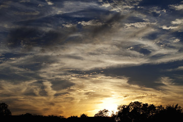 Beautiful Sunset with Storm Clouds Approaching
