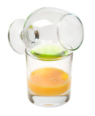 Crystal glass with absinthe