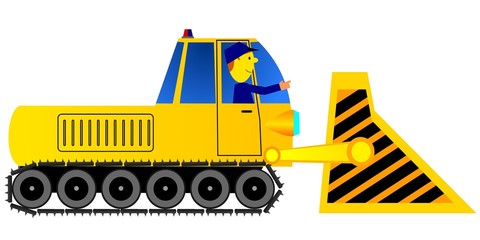 bulldozer and the driver