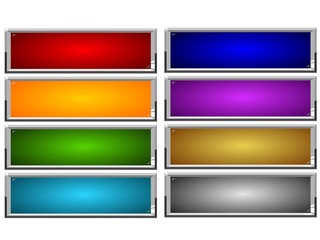 Set of color long buttons