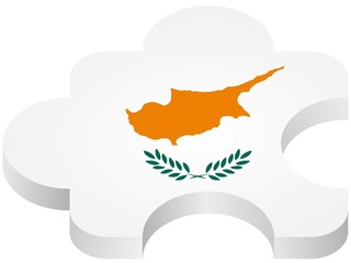 vector puzzle with national symbolics of Cyprus