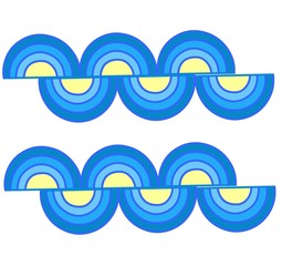 Marine motives - water wave seamless patterns