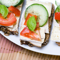 Healthy sandwich, vegetarian food