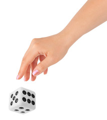 Hand throwing big dice