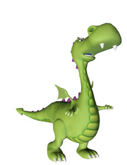 green baby dragon looking up