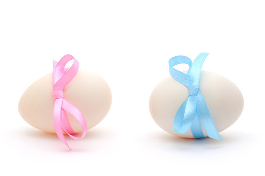 Eggs with ribbons