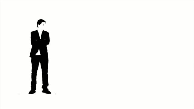 Standing black and white man blank background animation