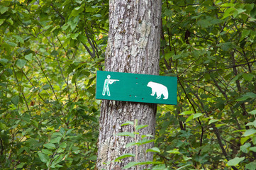 Sign for hunting black bear