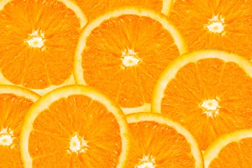 Papier Peint photo Tranches de fruits fond d& 39 oranges