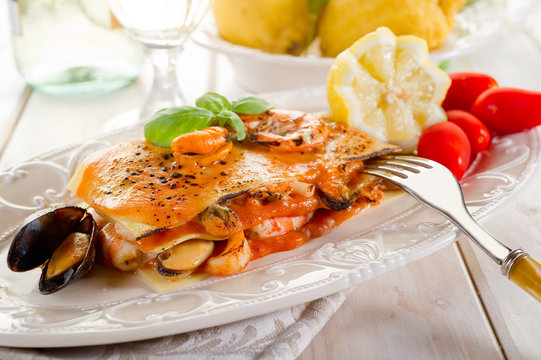 fish lasagne- lasagne di pesce