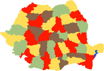 Romanian vector map