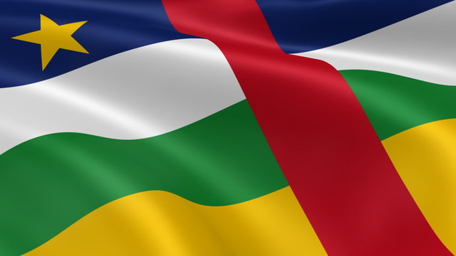 Central African flag in the wind