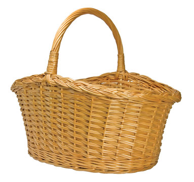 Half-Split Splint Willow Wicker Basket Isolated