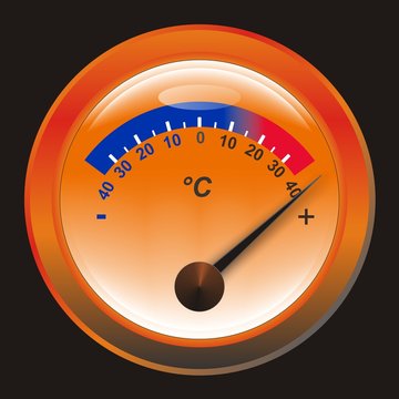 Gl&uuml;hendes Thermometer