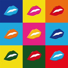 pop art lippen