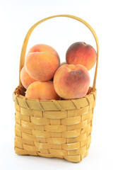 Peaches in basket.