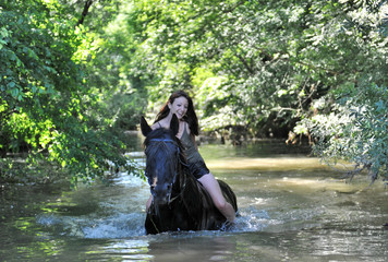 baignade a cheval