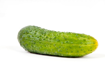 Green cucumber isolated on white background
