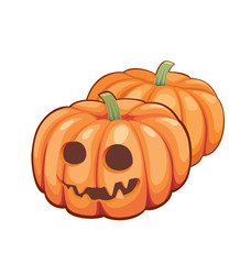 Two pumpkins on white