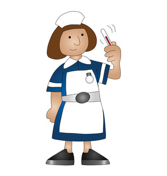 Cartoon medical nurse isolated on white background