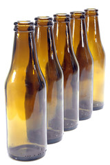 Botellas de vidrio de color ambar