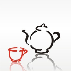 Teapot and cup