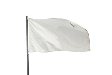 White flag isolated - obrazy, fototapety, plakaty