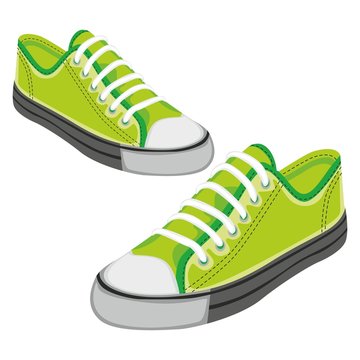 fully editable vector illustration of isolated shoes
