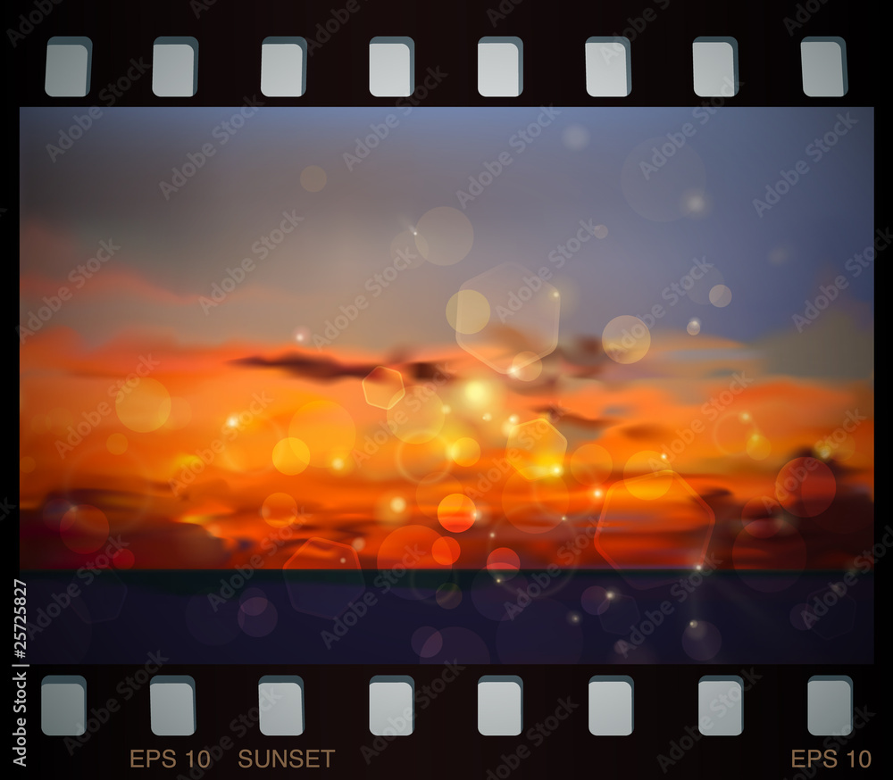 Wall mural vector sunset slide with space for Your text