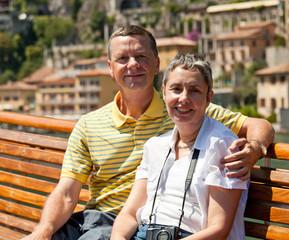 Obraz premium Couple on ferry in Italy