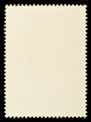 Blank Postage Stamp Framed by Black Border