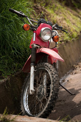 Motorcycle by the side of the road in Costa Rica