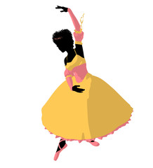 African American Ballerina Illustration Silhouette © Kathy Gold