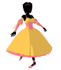African American Ballerina Illustration Silhouette