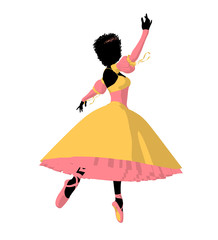 African American Ballerina Illustration Silhouette © Kathy Gold