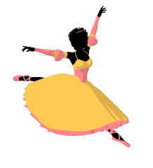 African American Ballerina Illustration Silhouette © Kathy Gold