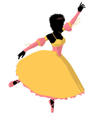 African American Ballerina Illustration Silhouette © Kathy Gold